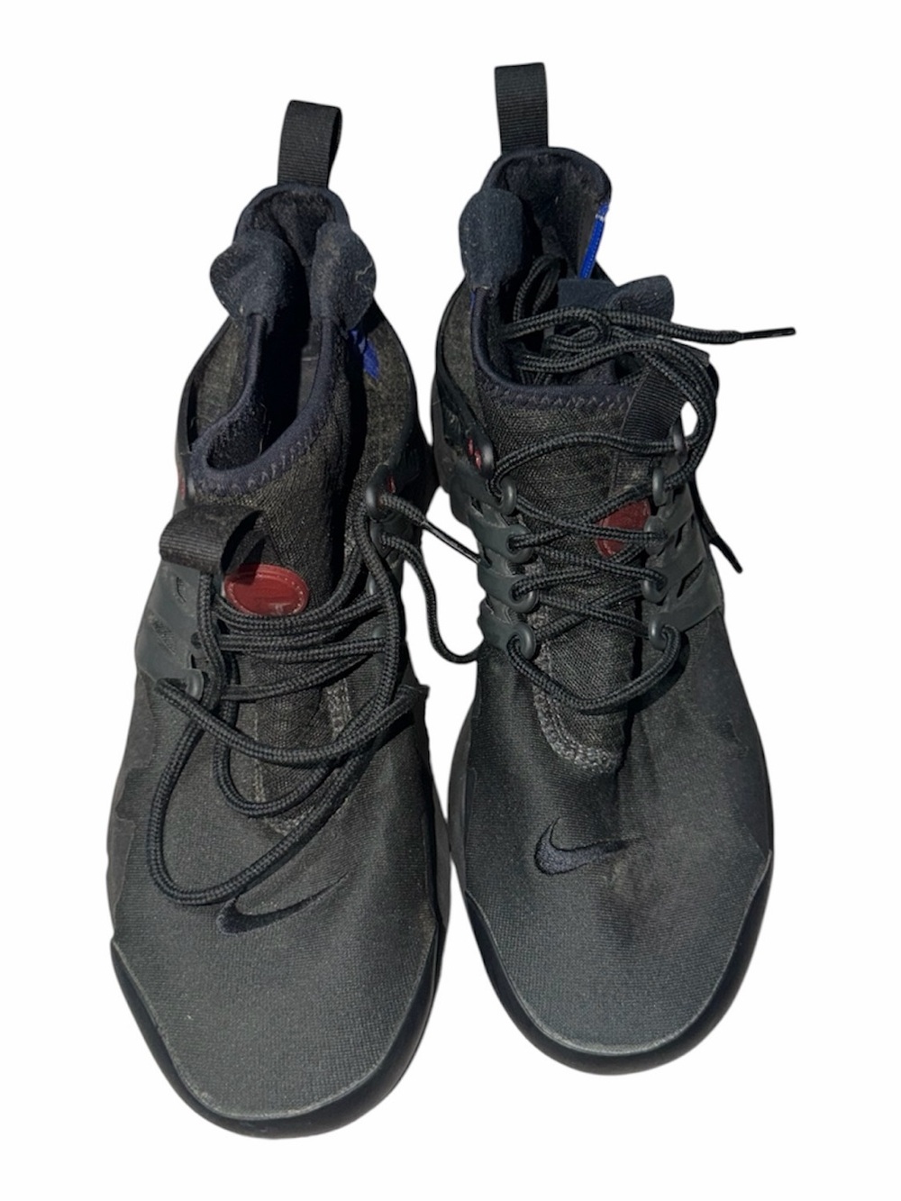 Nike Black High-Top Athletic Sneakers with Subtle Red Accent